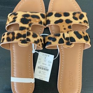 J Crew Calf-hair Beachside Slide